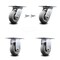 Service Caster 5 Inch Thermoplastic Caster Set with Roller Bearing 2 Swivel Lock and 2 Rigid SCC-35S520-TPRRD-BSL-2-R-2 - alternate 1